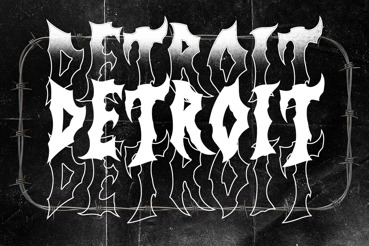 Demones Disaster Horror Metal, a Blackletter Font by dansdesign (Photo 5 of 9)