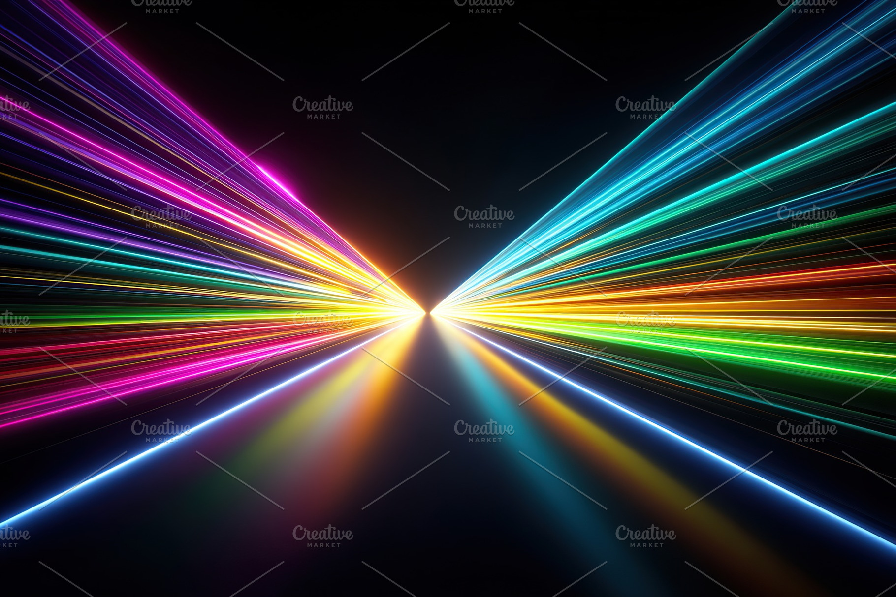 Colorful light beams create mesmerizing patterns in a dark background setting, a Background Photo by AlyaAnd