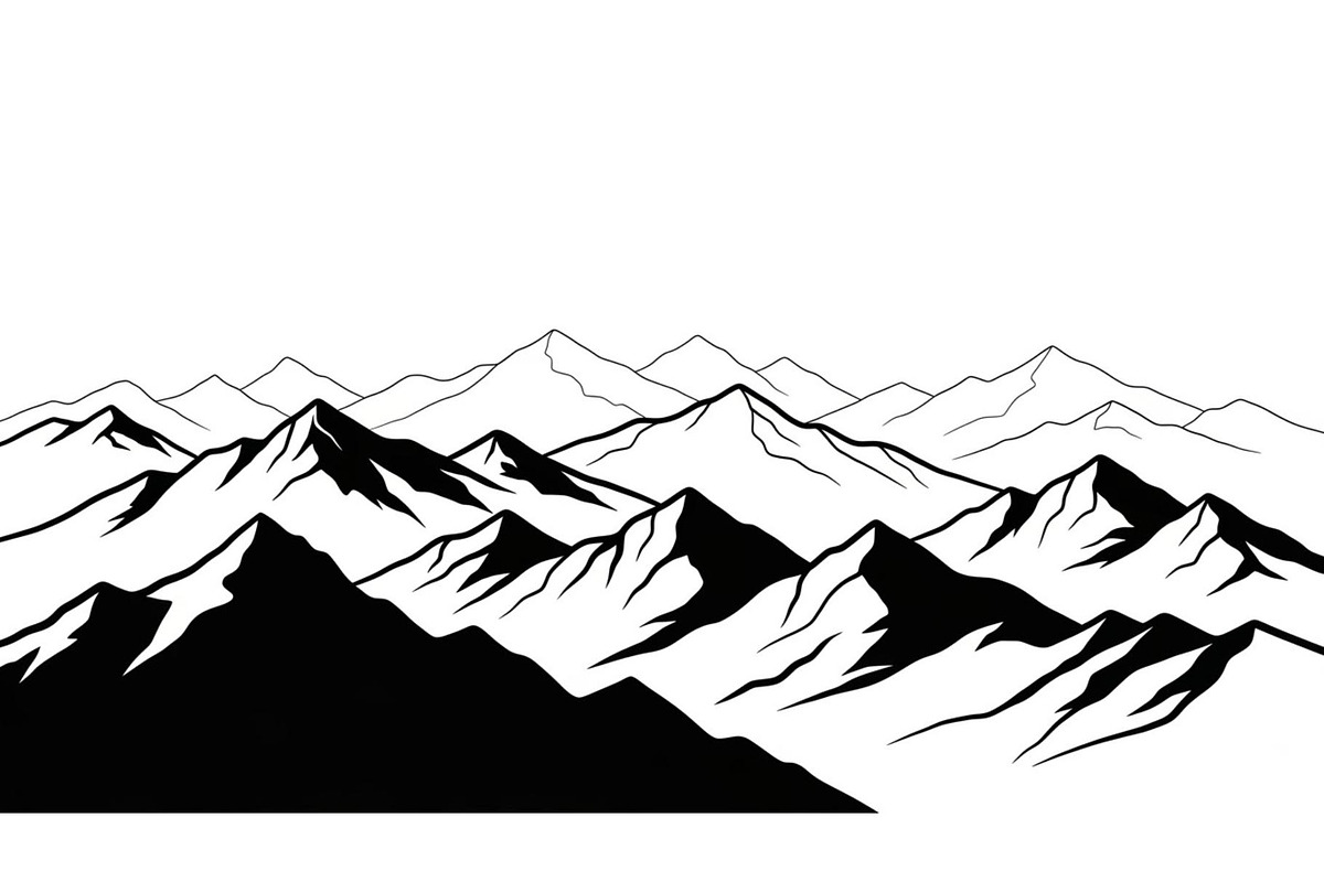 50 Mountain Landscape Silhouette Bun, an Illustration by Designer_Momina (Photo 36 of 51)