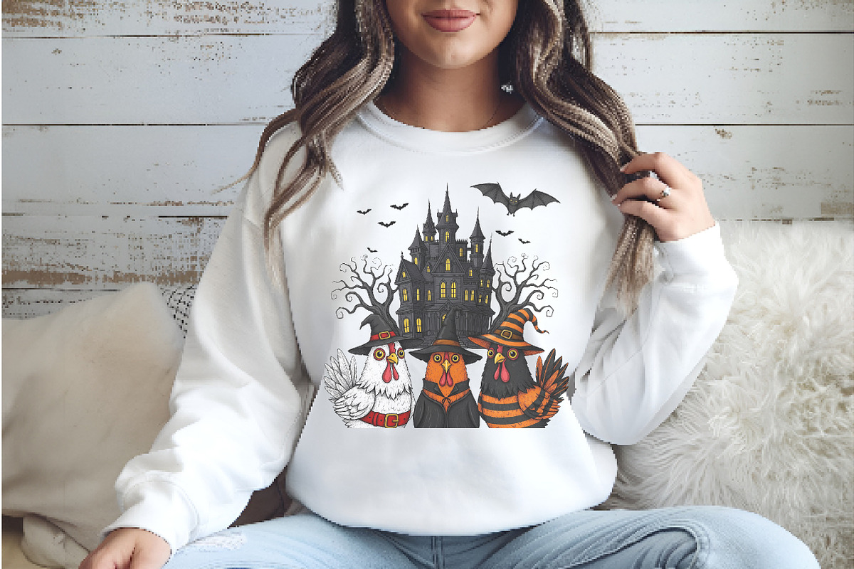 Spooky Chicken Png, Funny Halloween, an Illustration by Watercolor design (Photo 4 of 4)