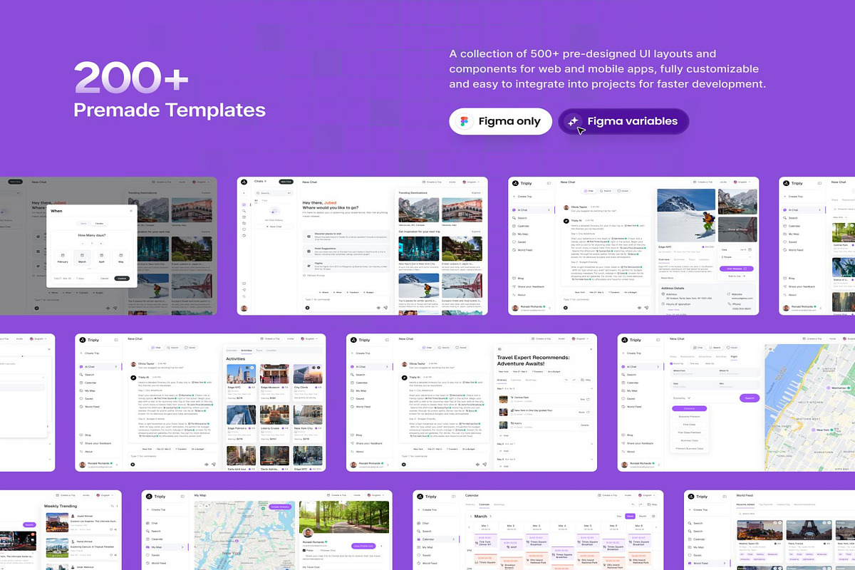Triply - AI Travel Planner UI Kit, an UI Kit Template by Lumina_ui_ux202 (Photo 4 of 7)