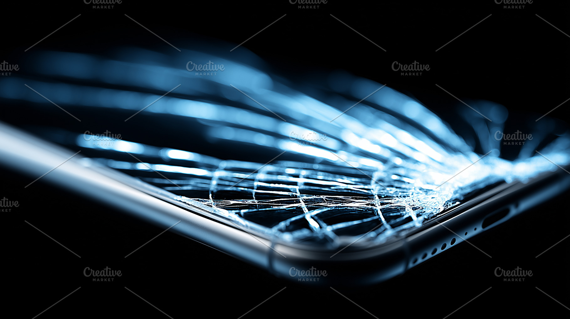 Close up view of cracked smartphone, a Technology Photo by MistyDay