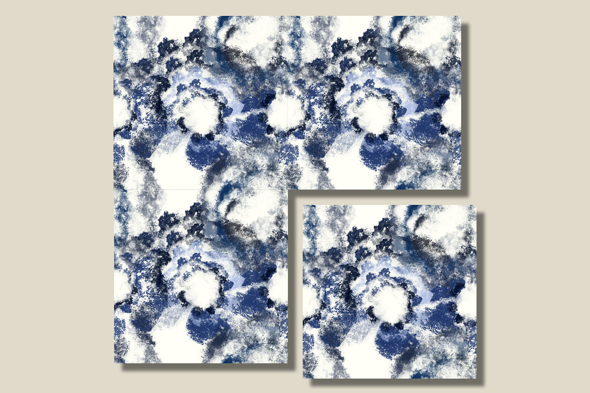 Tie dye, ethnic blue indigo shapes, a Pattern Graphic by Nocito Design (Photo 2 of 4)