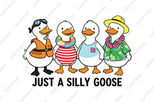 Just a Silly Goose Summer PNG, an Illustration by CraftArtStudio