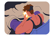 People use phone, devices at night, a Technology Illustration by Good Studio (Thumbnail 7 of 9)