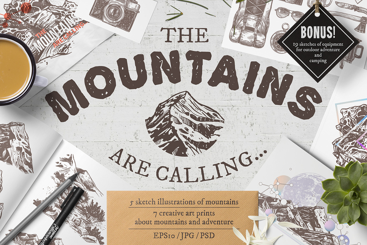 Mountains & Adventure. Sketches art, an Illustration by alexrockheart (Photo 1 of 9)