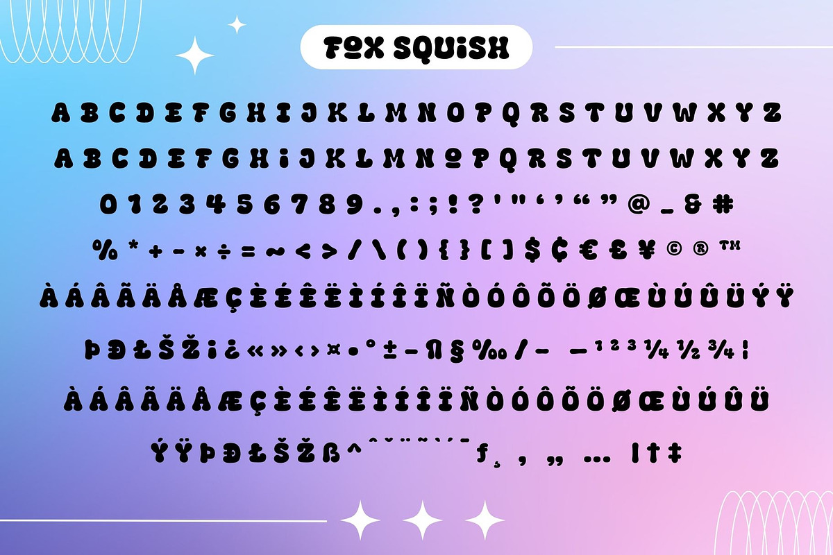 Fox Squish: 4 Font Styles, a Symbol Font by Fox7 By Rattana (Photo 10 of 14)