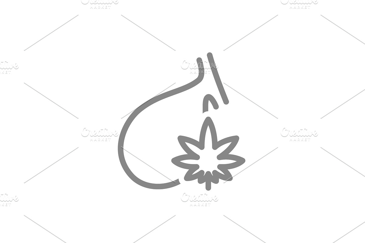 Gallbladder with marijuana leaf line, an Object Illustration by GraphiShop
