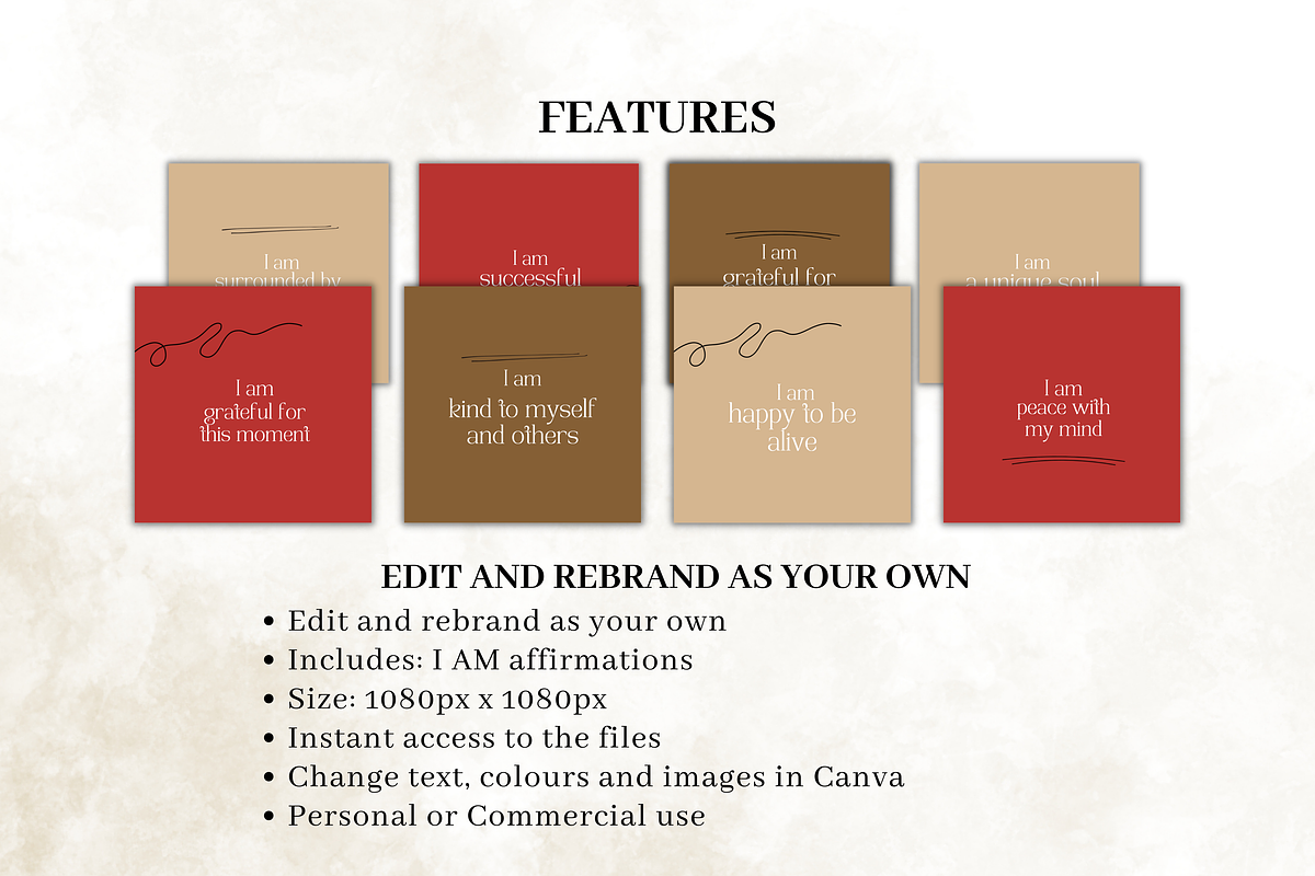 Earth Colors Affirmation Card Deck, a Templates & Theme by Digital By Nikoleta (Photo 6 of 10)