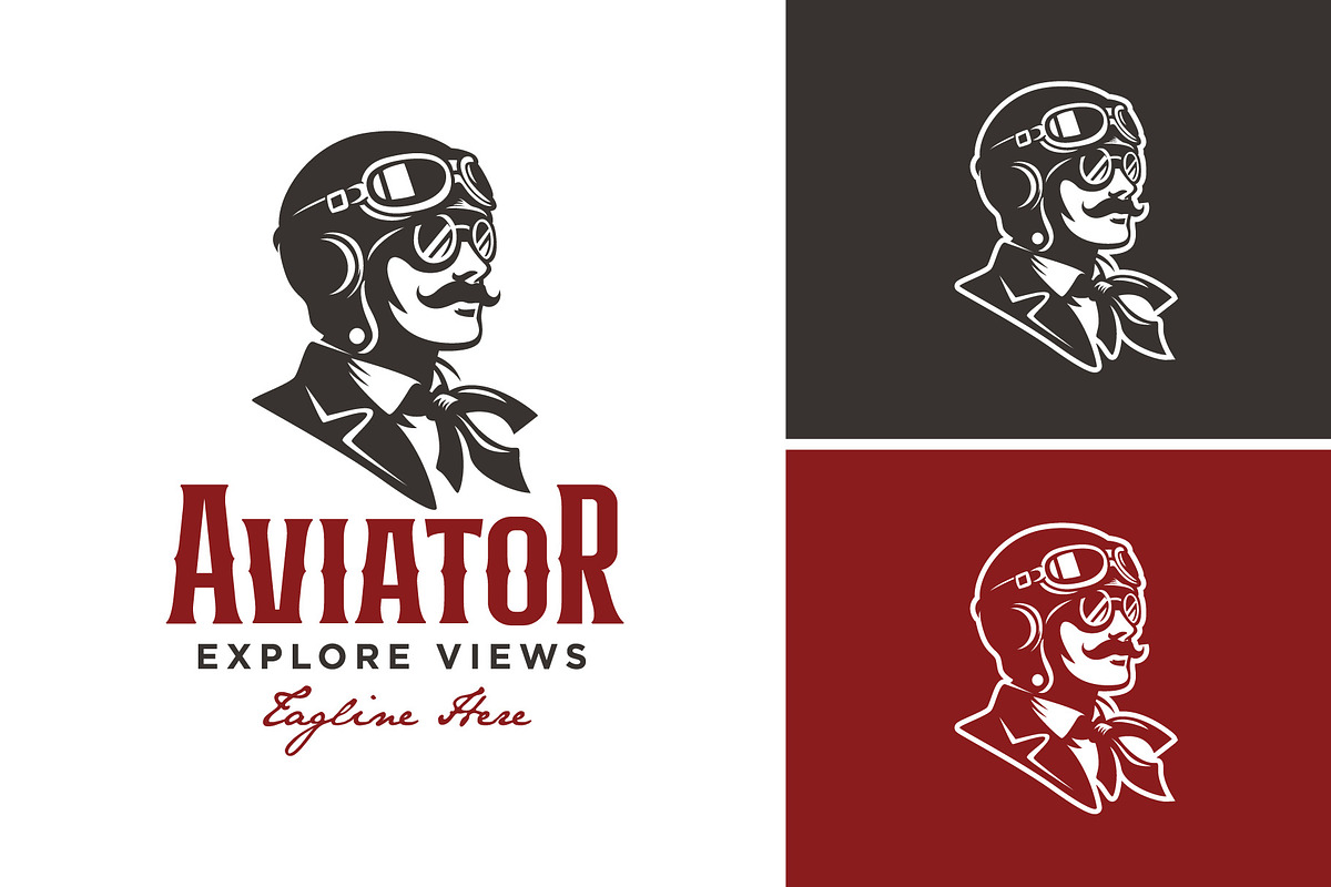 Vintage Aviator Pilot Goggles Logo, a Branding & Logo Template by funpixel