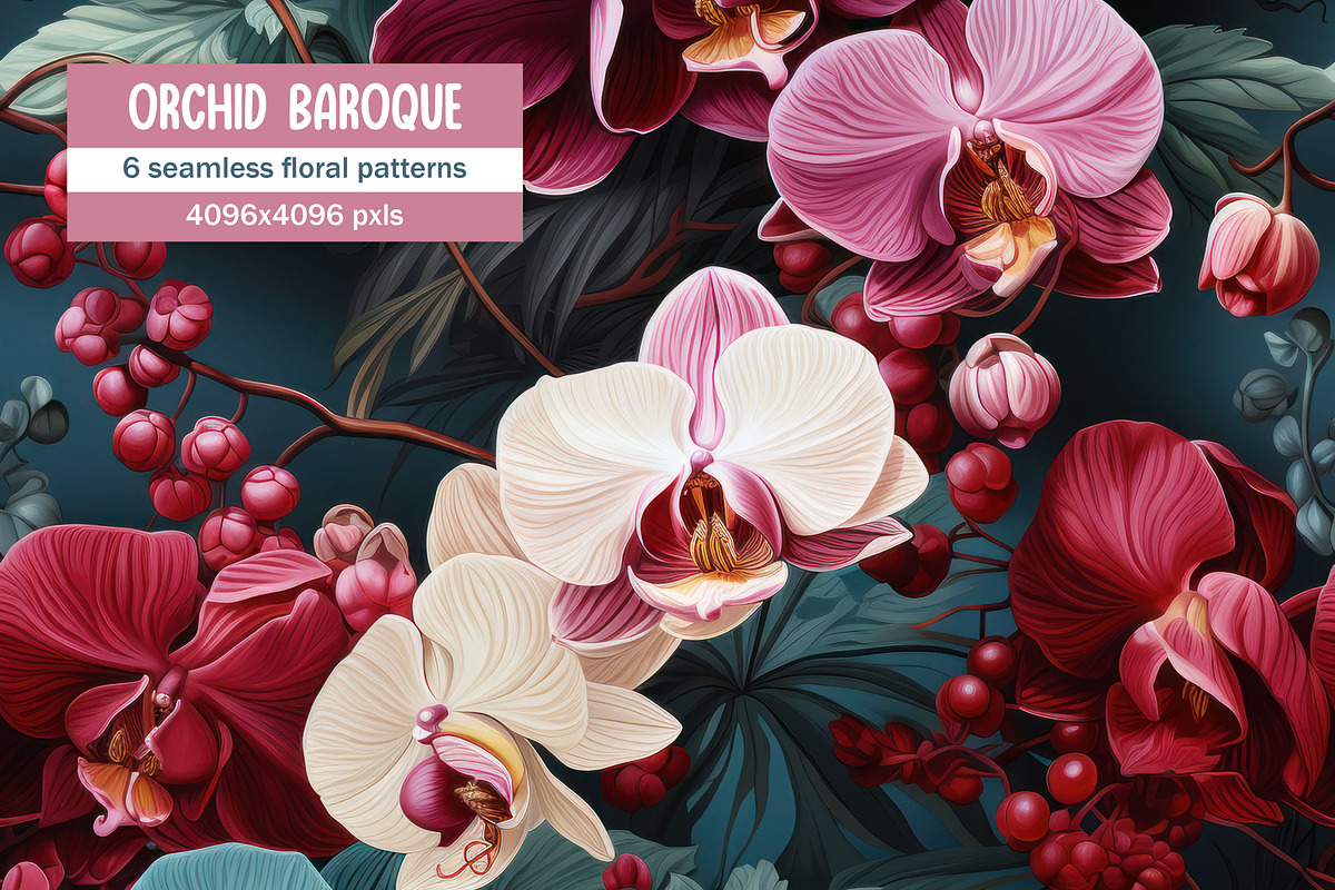 Orchid Tropical Patterns Set, a Pattern Graphic by LoveDesignShop (Photo 1 of 5)