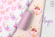 Magic crystals, moon and mushrooms., an Illustration by AnaGuziiArt (Thumbnail 5 of 9)
