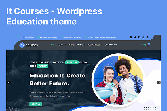 IT Courses Eduction Wordpress theme preview 2