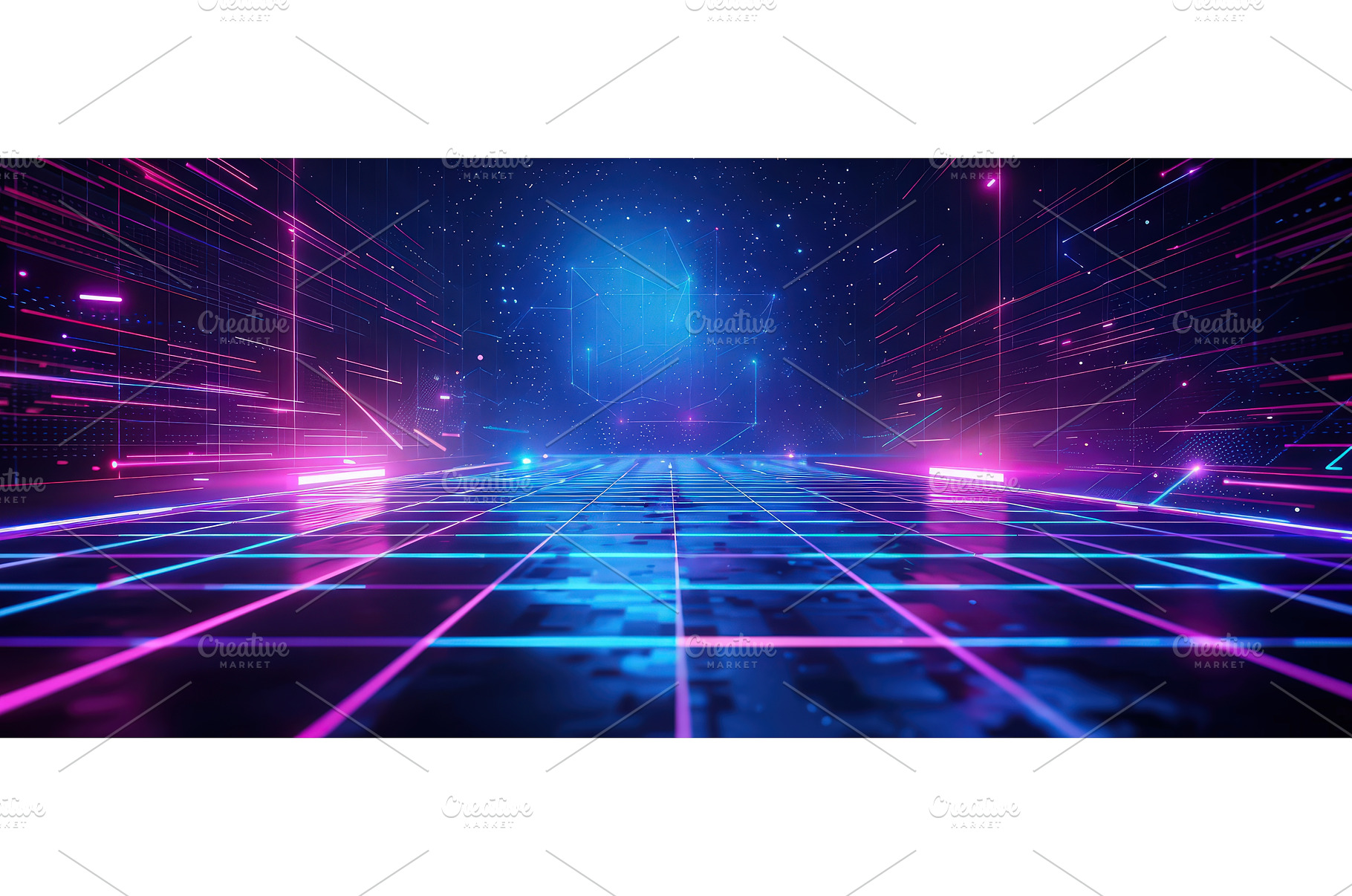 Futuristic digital grid with glowing, a Technology Photo by piter.goskov