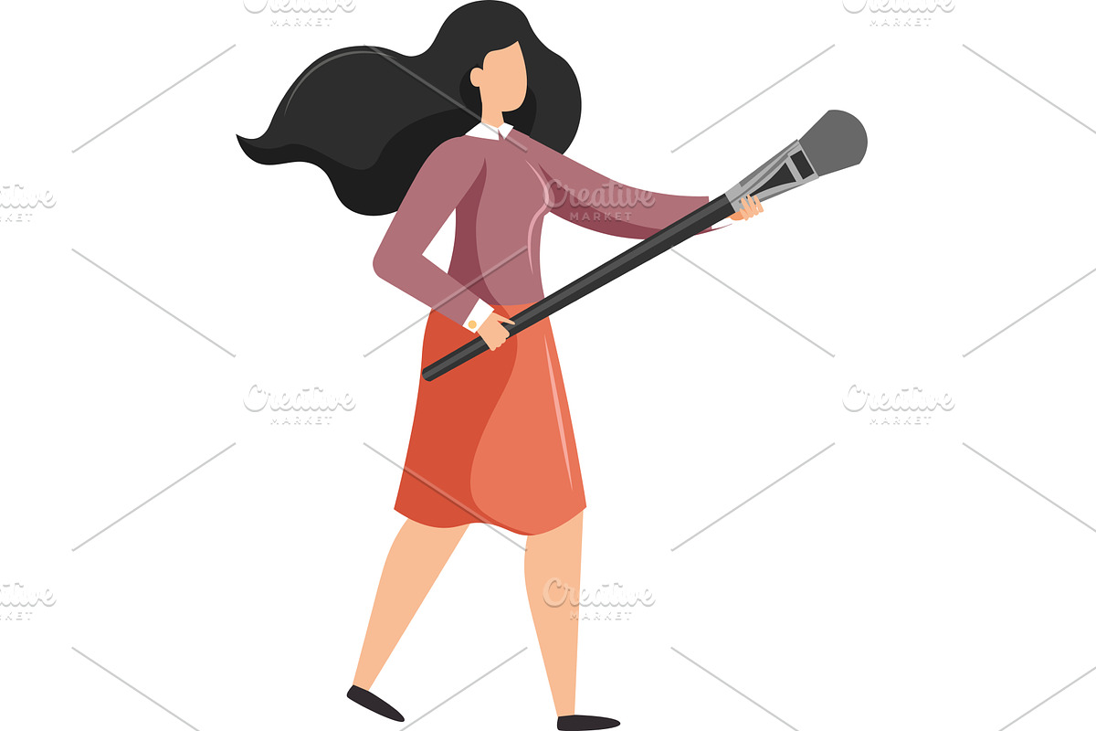 Woman artist or web designer with, an Illustration by Sky Pics Studio