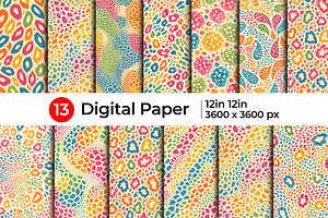 Colorful Rainbow Leopard Pattern