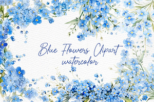 Light Blue flowers Clipart