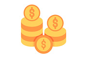 Dollar Coins Flat Icon, a Duotone Icon by Pexelpy (Thumbnail 2 of 3)