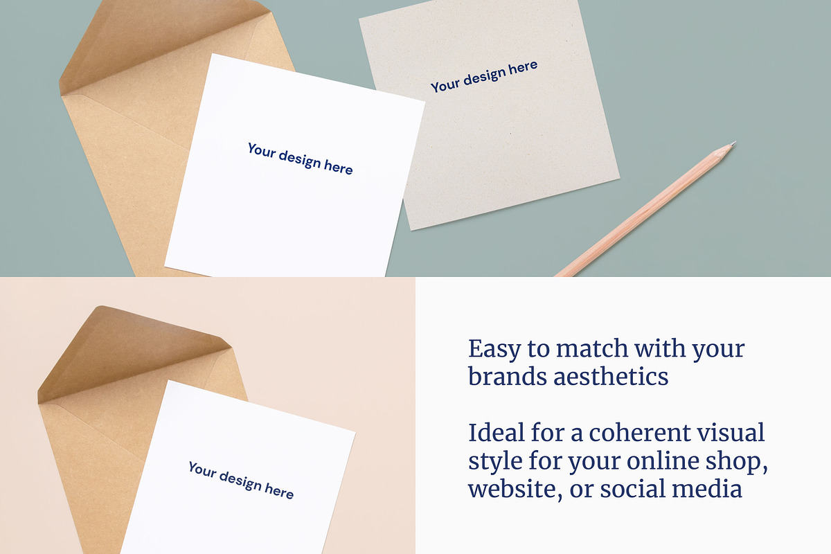 Greeting Card Square Mockup Duo, a Print Template by Studio MVDM (Photo 5 of 8)