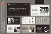 Brown Gray Company Profile, a Presentation Template by Sixtemp (Thumbnail 1 of 3)