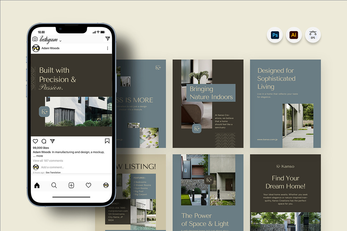 Kanso Creations - Instagram Post, a Social Media Template by Fannan Studio (Photo 3 of 3)