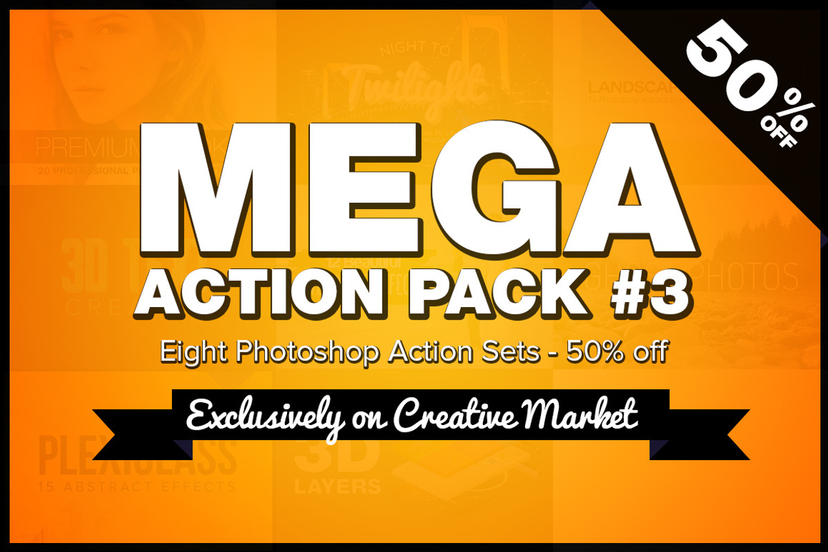 Mega Photoshop Action Pack #3, an Action Add-On by SparkleStock (Photo 1 of 4)
