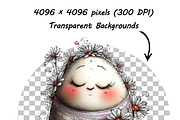 Funny Easter Eggs Clipart Whimsical, an Illustration by one-touch (Thumbnail 7 of 18)