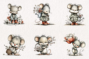 Funny Spring Mouse Clipart, a Seasonal Illustration by CreationArt (Thumbnail 3 of 7)