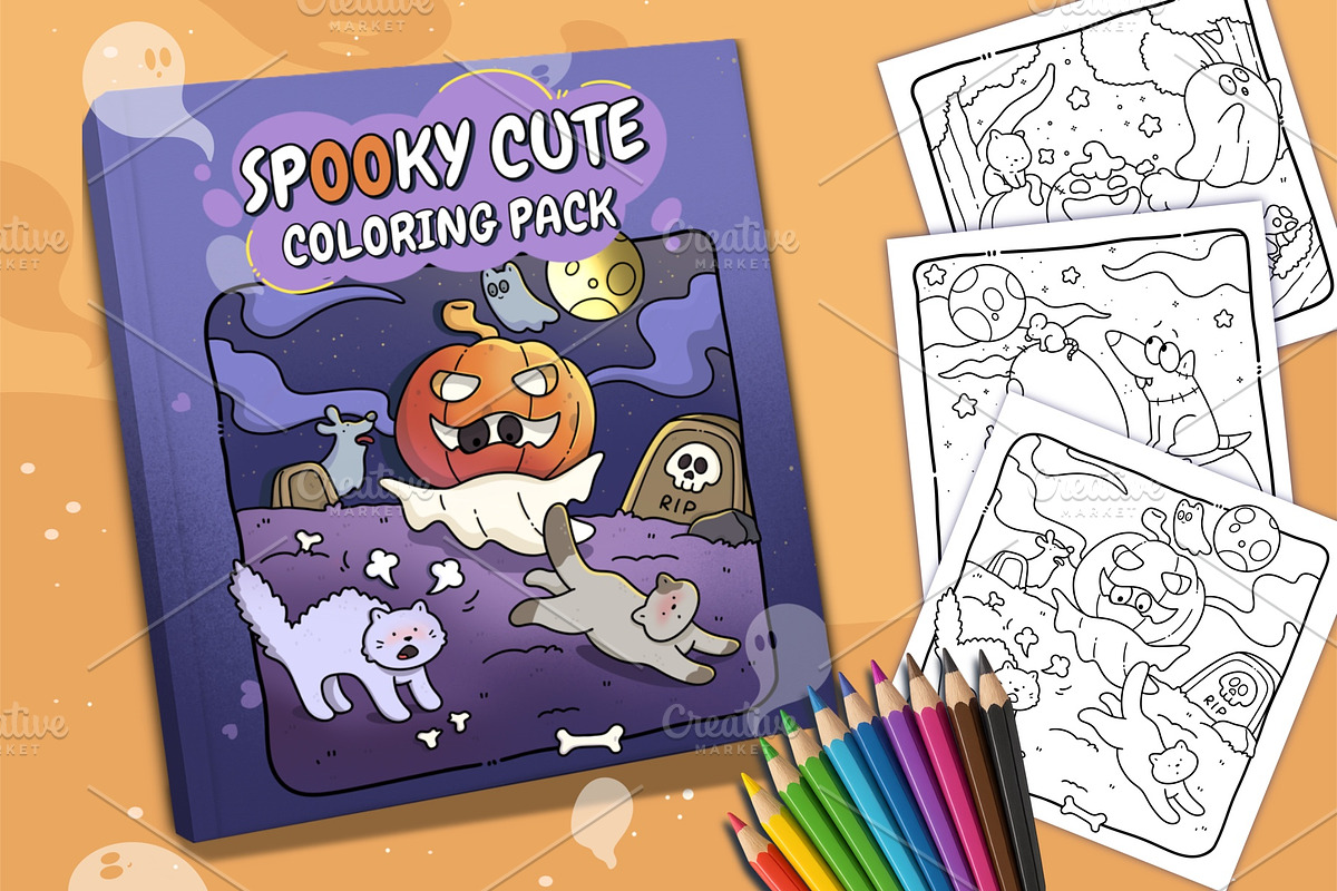 Spooky Cute Halloween Coloring Pages, an Education Illustration by Bold & Easy Coloring Book (Photo 1 of 4)