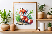 Watercolor Cute Foxes clipart Bundle, a Seasonal Illustration by Craft Nest (Thumbnail 5 of 5)