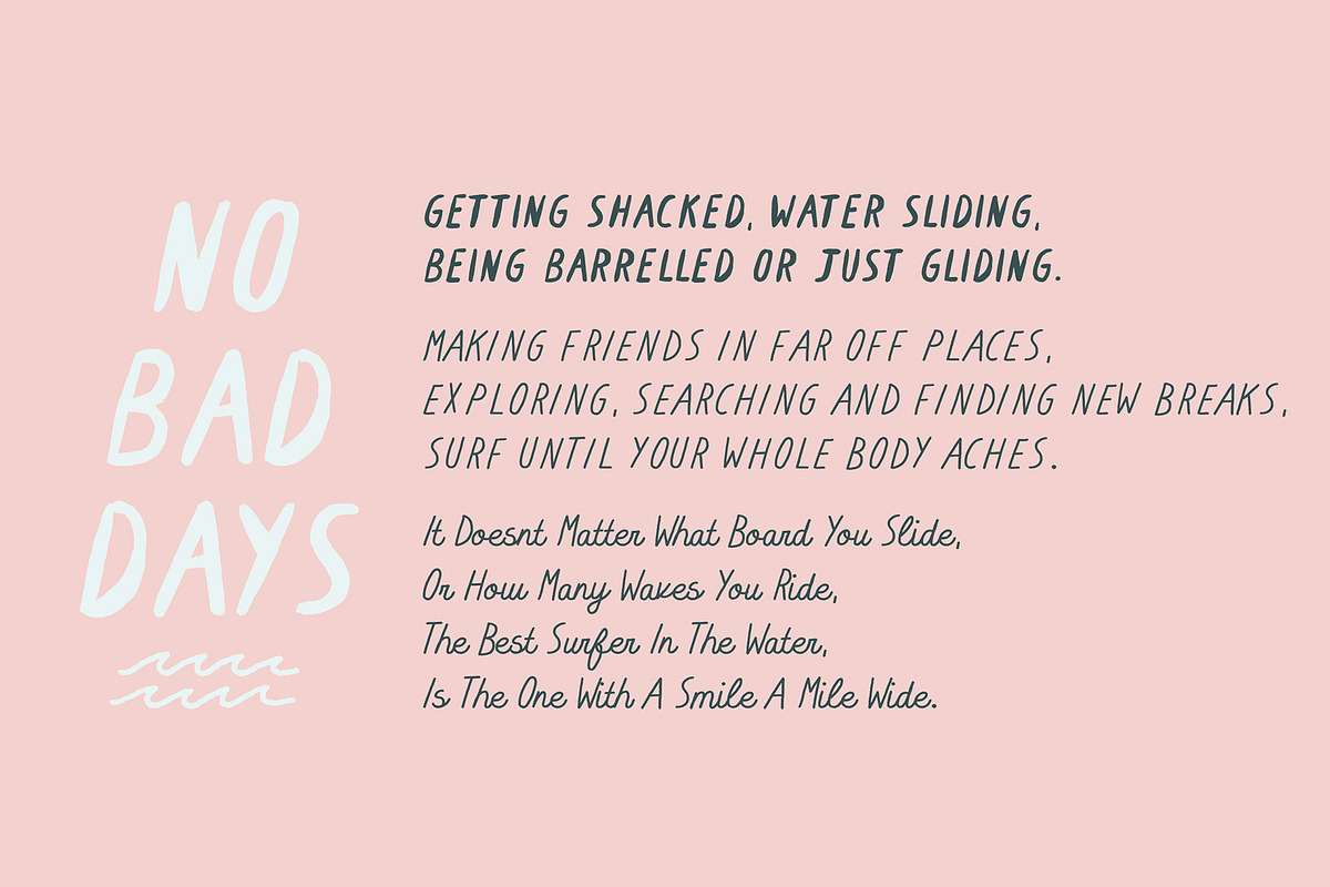 No Bad Days Font, a Handwritten Font by JontyStorey (Photo 2 of 8)