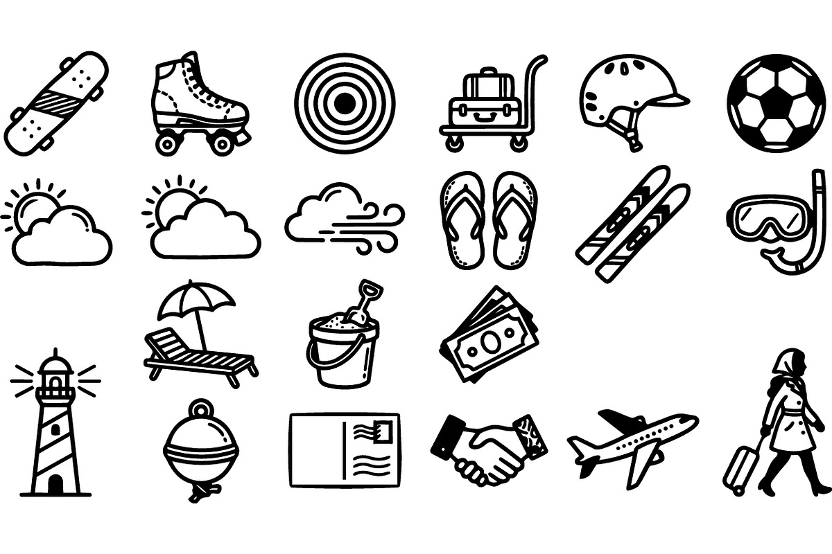 Travel Adventure Icon Set, an Illustration by designvectx (Photo 2 of 3)
