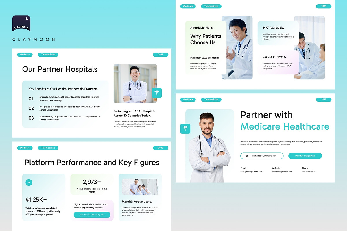 Medicare Telemedicine Startup, a Presentation Template by Claymoon Lab (Photo 7 of 7)