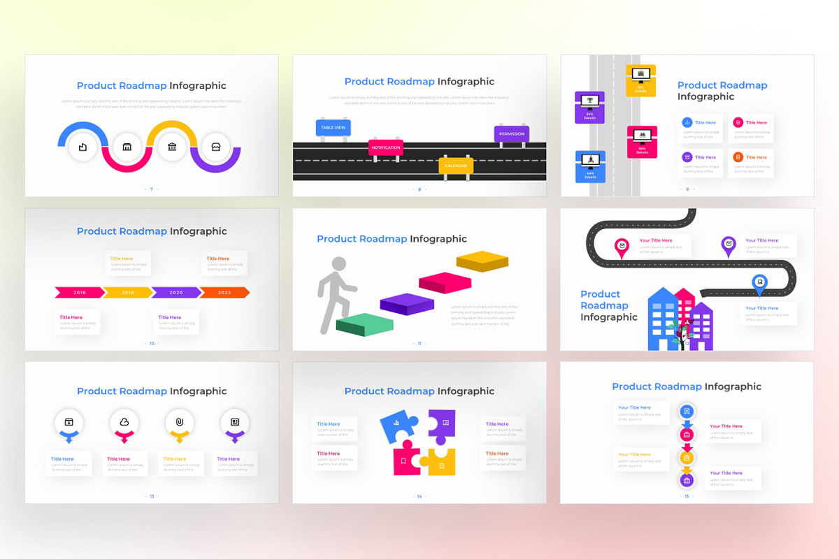 Product Roadmap PowerPoint - Infographic Template
