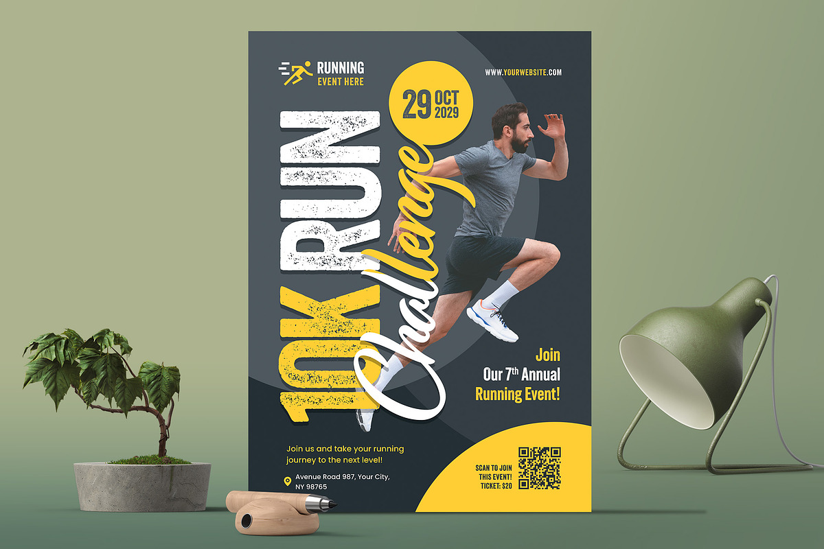 Running Challenge Flyer Template, a Flyer Template by Boostock (Photo 4 of 11)
