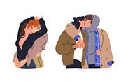 Love couples kiss with passion set, a Person Illustration by Good Studio (Thumbnail 7 of 19)