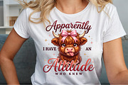 Funny Highland Cow Attitude PNG, a Work Illustration by Sublimation Artist (Thumbnail 5 of 9)