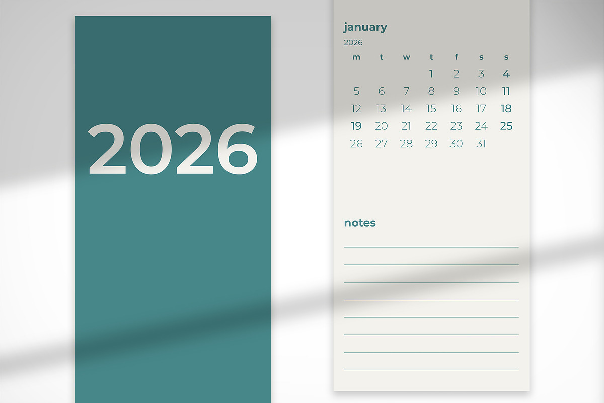 Teal Minimalist Yearly Planner 2026, a Print Template by McLittle Stock (Photo 5 of 6)