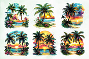 Aesthetic Sunset & Palm Tree Clipart, a Seasonal Illustration by Creative Art (Thumbnail 4 of 8)