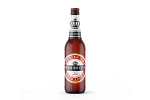 Amber Glass Beer Bottle Mockup
