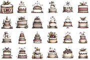 Watercolor Set Christmas Cakes, an Illustration by Sublimation Artist (Thumbnail 2 of 6)