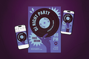 DJ Night Party Event Flyer Set, a Flyer Template by The Good Store