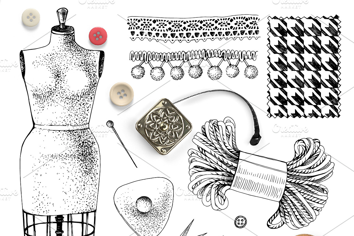 Sewing and other handcrafts, an Illustration by handsketched (Photo 5 of 9)