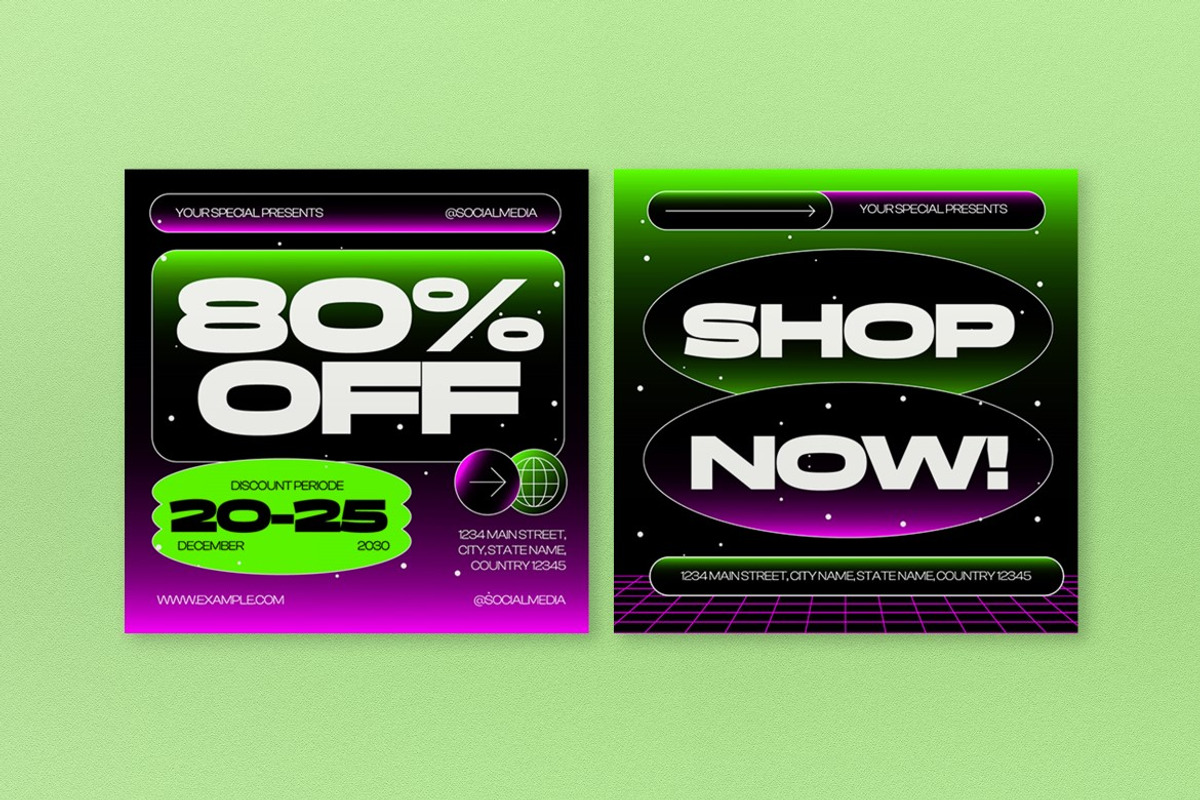 Black New Years Eve Sale Banner, an UI Kit Template by graphicook (Photo 7 of 10)