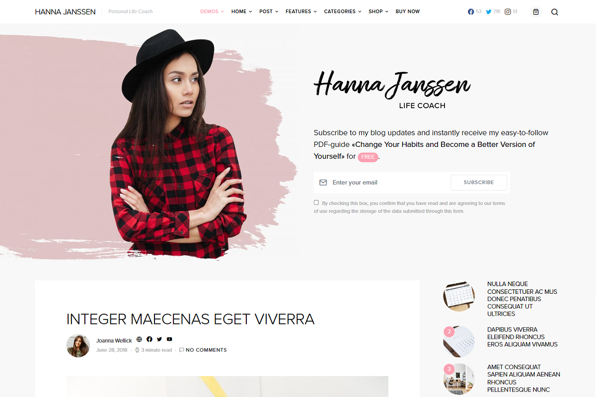 WordPress Minimal Blog Theme, a Landing Page Template by Elite Templates (Photo 1 of 9)