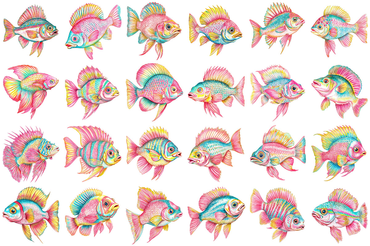 Preppy Glitter Fish PNG Clipart, a Seasonal Illustration by designcity5 (Photo 2 of 5)