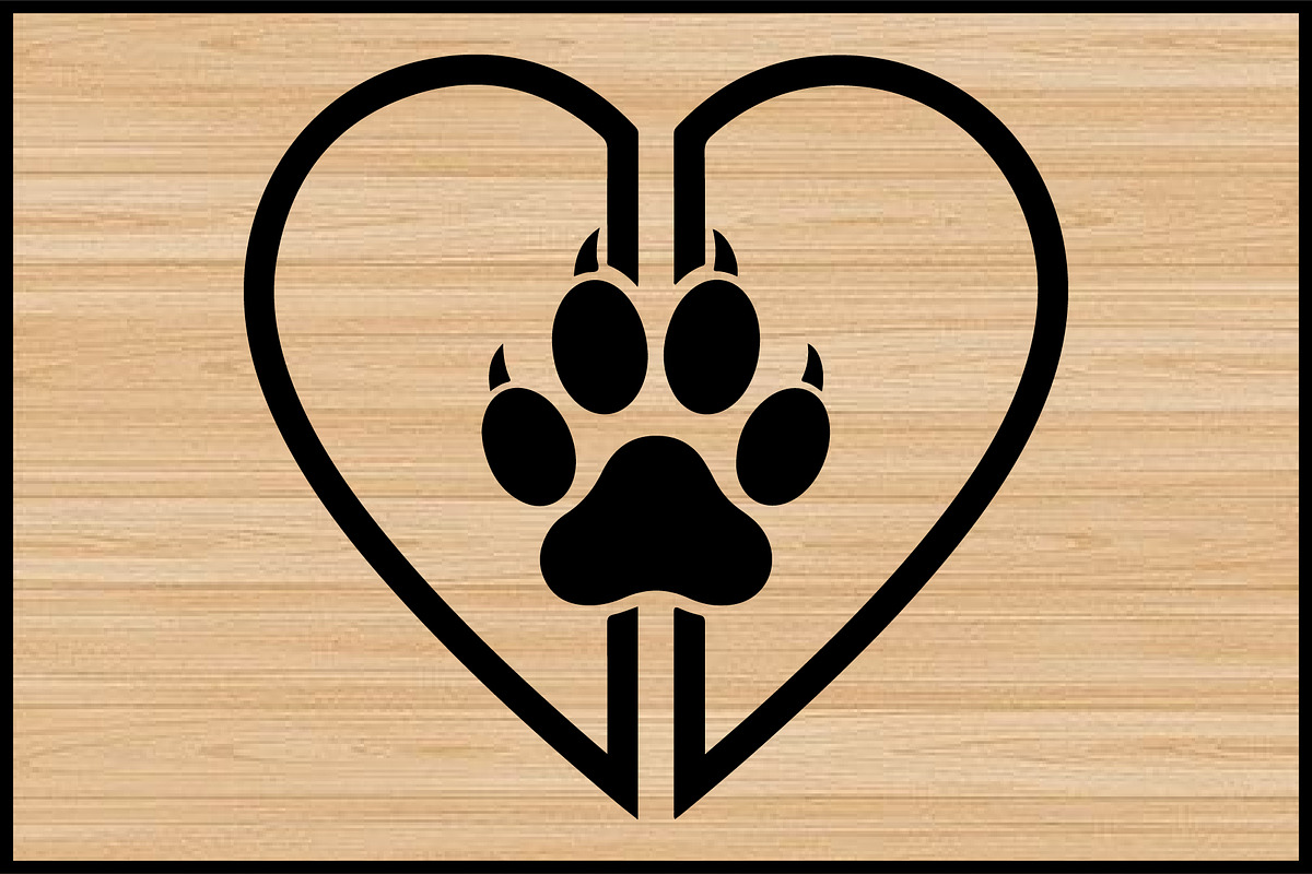 50 Heart & Paw Silhouette Bundle, an Illustration by Designs_River (Photo 3 of 4)
