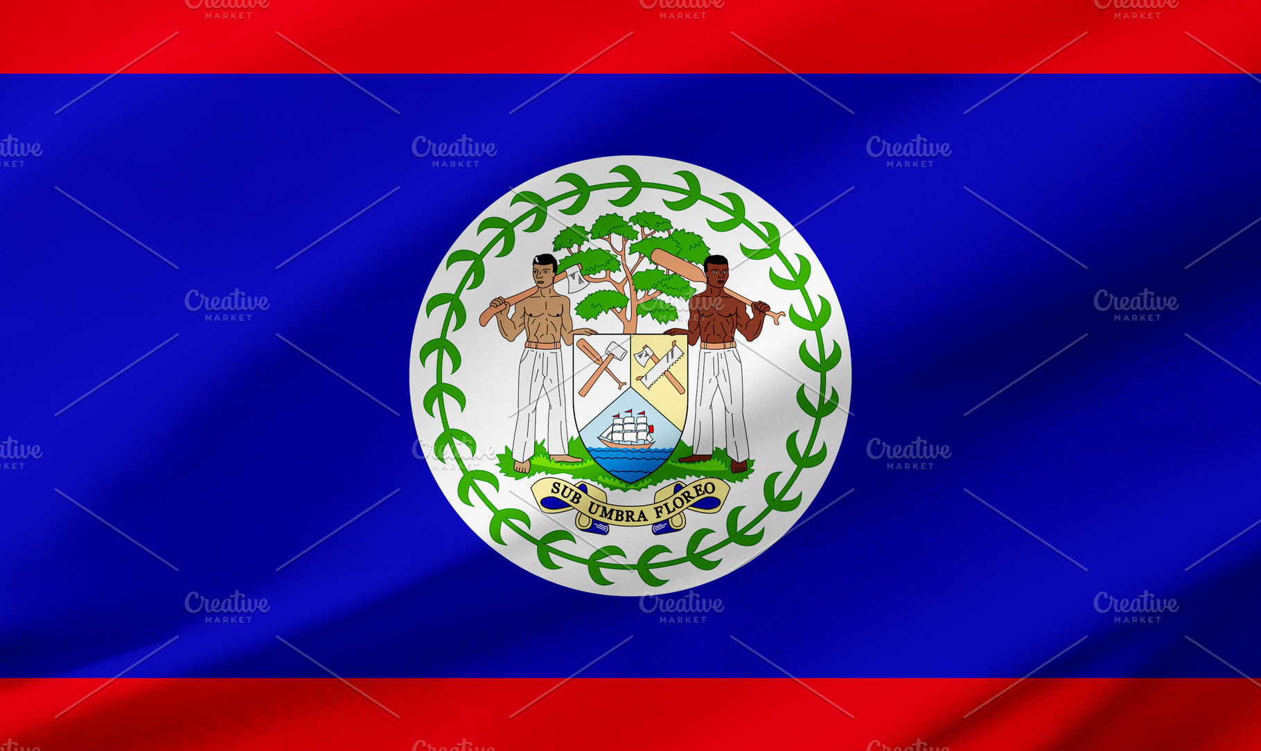 Belize flag background with waving fabric texture, a Holiday Photo by Davizro's Market