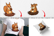 Acorn Squirrel Clipart, a Graphic by Artnoy (Thumbnail 3 of 5)