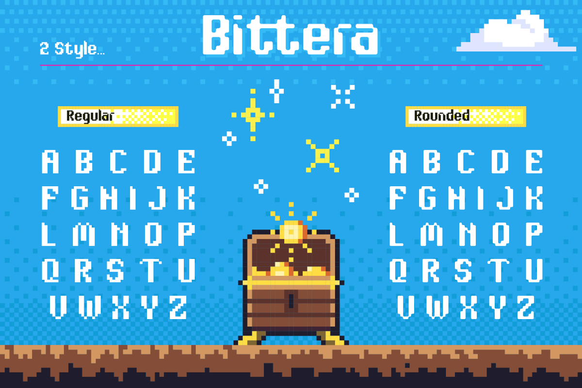 Bittera - Retro 8-bit Pixel, a Sans Serif Font by Artisan Themes (Photo 5 of 11)
